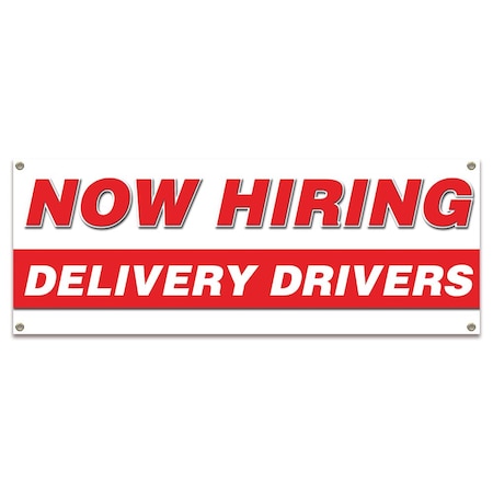 Signmission Now Hiring Delivery Drivers Banner Apply Inside Accepting Application Single Sided B-30229